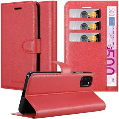 Produktbild von Cadorabo Hülle für Samsung Galaxy A31 Schutz Hülle in Rot Handyhülle Etui Case Cover Magnetverschluss