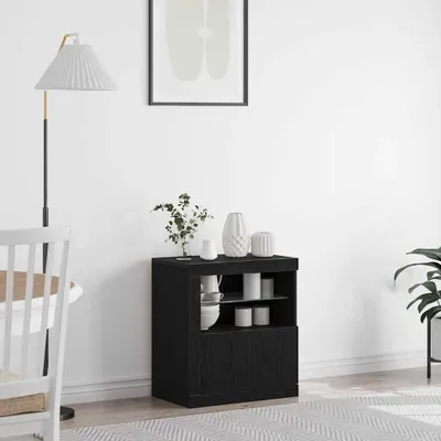 Produktbild von vidaXL LED-Sideboard Schwarz 60,5 x 37 x 67 cm Holzwerkstoff