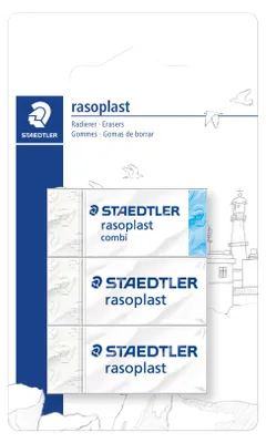 Immagine prodotto di 10 gomme STAEDTLER® 526-S BK3D in rasoplast, 3 confezioni in blister