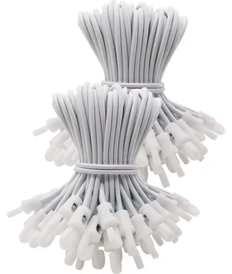 Obrázek produktu pro Gumičky s háčkem, bílé, 15 cm, 100 kusů