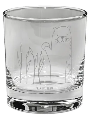 Produktbild von Mr. & Mrs. Panda Glas Otter Stein - Transparent - Geschenk, Seeotter, Trinkglas, See, Neugierig, gravur, Pflanzen, Tumbler, Gin, Grüßen, Longdrinkglas