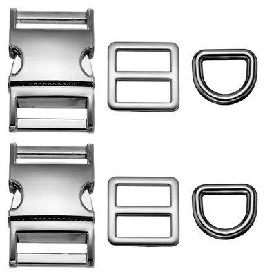 Produktbild von Metall Steckschnalle mit D-Ring - 32 mm Schnellverschluss - 2 Stück - Schwarz