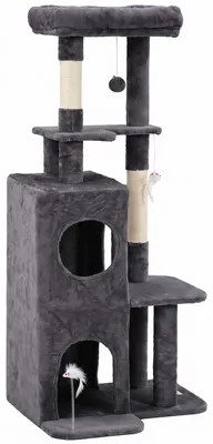 Produktbild von PawHut Kratzbaum 132 cm Katzenturm mit Höhle, Sisalstämme, große Plattform