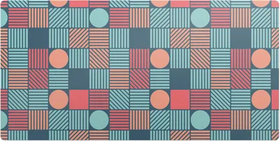 Produktbild von Geometrisches Retro-Muster– Schreibtischunterlage – Schreibtisch Tischunterlage – 100x50 cm – Unterlage Groß Schreibtischmatte
