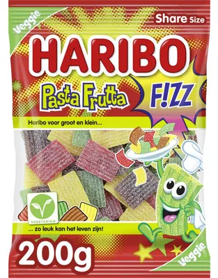 Produktbild von Haribo Pasta Frutta F!zz Zuur 200g – Saure Fruchtgummi-Mischung, ideal als Snack
