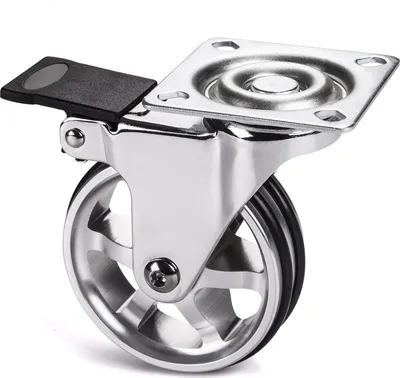 Produktbild von Möbelrolle Bobby Ø 75 mm Aluminiumrad mit Bremse