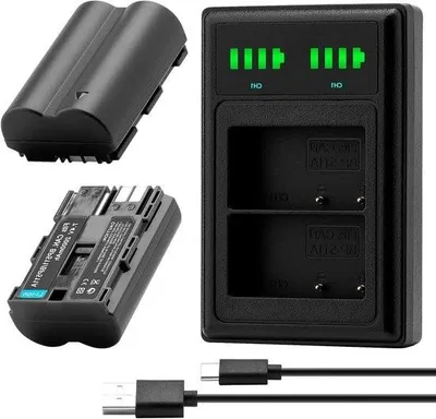 Immagine prodotto di 2 batterie BP-511A + caricabatterie LCD a doppia porta USB per Canon EOS 5D, 10D, 20D, 30D, 40D, 50D, 300D, D30, D60, Rebel, PowerShot G1, G2, G3, G5, G6, Pro 1, Pro 90, Pro 90, Pro 90, Pro 90