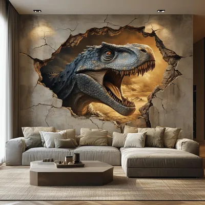 Immagine prodotto di Decords, Adesivo da parete – T-Rex in stile giurassico, 100 cm