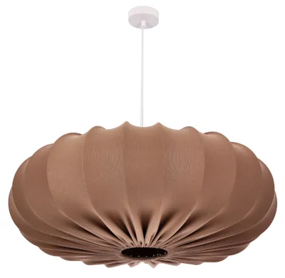 Zdjęcie produktu dla Lampa wisząca z abażurem CAFEE brązowa 1xE27x40W tkanina wym:120x66x66cm IP20 Candellux