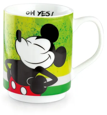 Mickey-Becher 350 ml, mehrfarbig, aus Porzellan, spülmaschinenfest