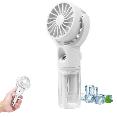 Productafbeelding van Draagbare handventilator met waternevelspray, USB-oplaadbare ventilatoren met 4 snelheden