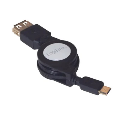 Zdjęcie produktu dla LogiLink AA0069, 0,75 m, Micro-USB B, USB A, USB 2.0, Męska/Męska, Czarny