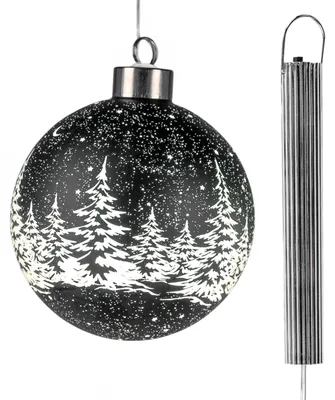 Produktbild von formano LED Hängekugel 10 cm Schwarz mit Timer 6h/18h Weihnachtsdeko