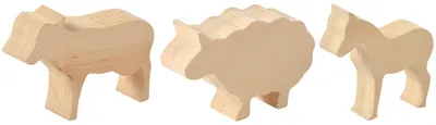 Produktbild von EDUPLAY 210202 Schnitzholz Bauernhof, natur, 3-teilig (1 Set)