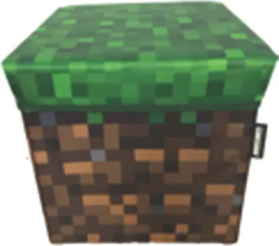 Image de MINECRAFT - Sièges et rangements, pouf avec espace de rangement, design bloc d'herbe