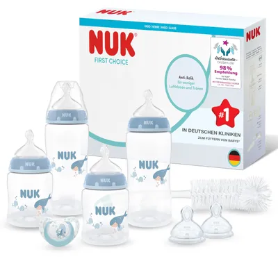 Productafbeelding van NUK Babyflesjes set, anti-koliek, 0-6 maanden, -vrij, walmotief