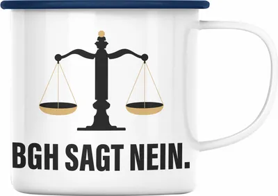 Produktbild von Trendation - Jura Geschenk Emaille Tasse mit Spruch für Jurist Juristin Geschenkideen Lustig für Examen Staatsexam (Blau)