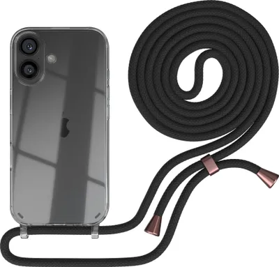 Produktbild von EAZY CASE Handykette mit Hülle für Apple iPhone 16 Backcover Handykette, zum Umhängen in Schwarz