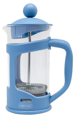 French Press 350 ml Blauw – Kaffeebereiter aus Borosilikatglas