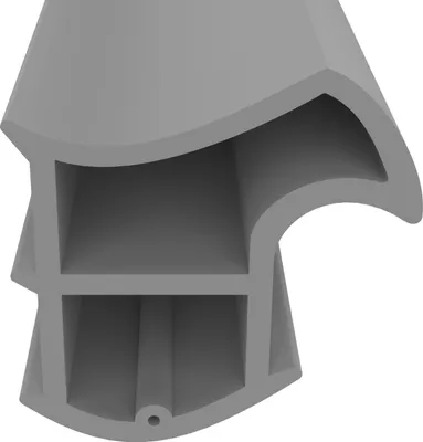 Produktbild von Stahlzargendichtung, Dichtungshöhe 15,8mm Dichtungsbreite 15,2mm | Länge 50m | Farbe grau | Türdichtung