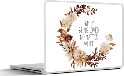 Produktbild von MuchoWow® Laptop Aufkleber Sticker Cover Zitate - Die Familie wird geliebt, egal was passiert - Sprüche 31x22.5 cm - Laptop-Deko
