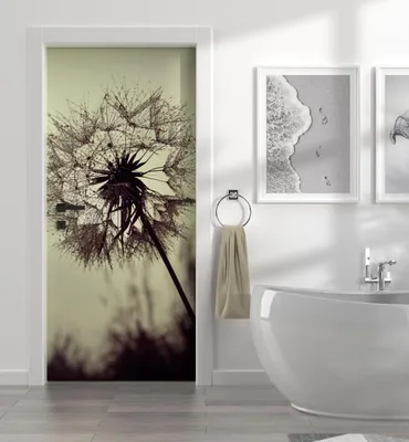 Produktbild von Türtapete Türposter selbstklebend Pusteblume Sepia Türaufkleber