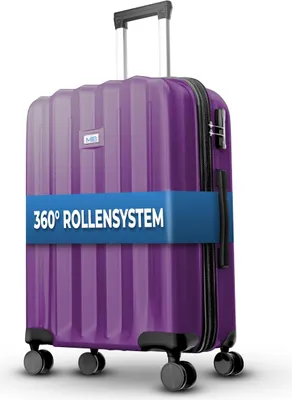 Produktbild von Reisekoffer 1052 Reisetasche Koffer Handgepäck Tasche Trolley ABS Lila XL-75cm