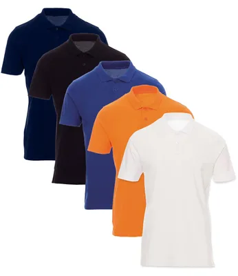 Produktbild von Mivaro Herren Poloshirt 5er Pack - Polo-Kragen mit 3-Knopf-Leiste, atmungsaktiv, 100 % Baumwolle, Regular Fit, große Auswahl bis 5XL