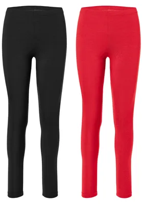 Produktbild von Merry Style 2er Pack Damen Hosen aus Baumwolle MS10-198 (Schwarz/Rot, XL)