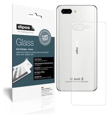 Produktbild von 2x Schutzfolie für Ulefone T2 Pro Rückseite matt - Anti-Shock 9H Folie Glass