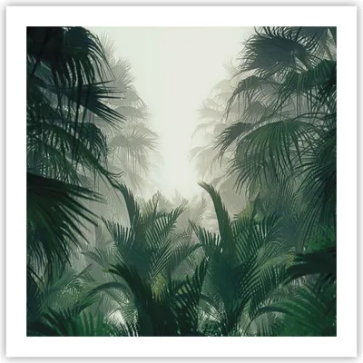Produktbild von Poster - Poster ohne Rahmen - Dschungel Blätter Palmen - 60x60 cm - Wand Bild - Wanddeko - Wandbilder - Kunstposter - Wandposter - Bilder - Kunstdruck - Wanddekoration - Wandbild - P2XAC60x60-4504