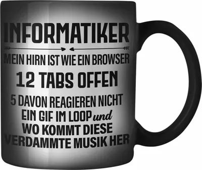 Produktbild von Trendation - Informatiker Farbwechsel Zauber-Tasse Geschenk Programmierer Gadget Lustig Geschenkidee Männer Zubehör Informatiklehrer IT Programmierer (Schwarz)
