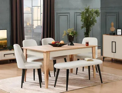 Produktbild von Esstisch Essgruppe Essmöbel-Set Tisch Stuhl Esszimmer Sitzgruppe Esszimmerset