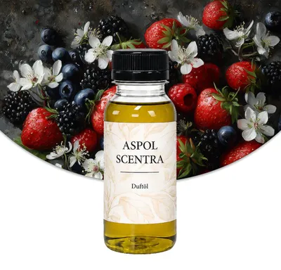 Produktbild von Aspol Scentra Beerenblüte UFIGREEN Duftöl für Kerzen und Diffusoren 100 ml, KI-generiertes Bild