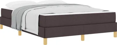Zdjęcie produktu dla vidaXL Łóżko sprężynowe z materacem ciemnobrązowe 160 x 200 cm tkanina