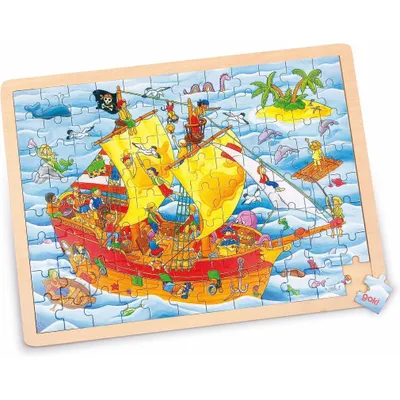 Produktbild von GOKI Holzpuzzle Piraten 96 Teile