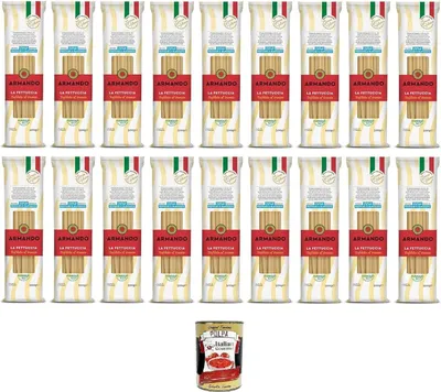 Produktbild von Armando La Fettuccia,Bronzegezogene Nudeln,100% Italienische Pasta 18x500g + Italian Gourmet Polpa di Pomodoro 400g Dose