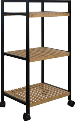 Produktbild von Küchenwagen HARPER AKOLA BHT 40x80x30 cm schwarz Barwagen Servierwagen Teewagen