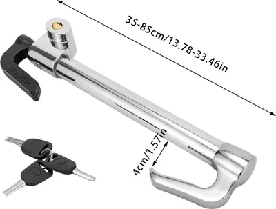 Produktbild von Lenkradkralle Auto - Universale Metall Lenkrad- und Pedalsperre - Haken für Gas und Bremse - Ausziehbar verstellbar - Sichtbarer Diebstahlschutz - Elfenbein