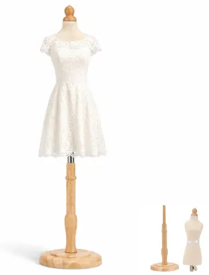 Kinderkleiderform aus Holz mit verstellbarem Ständer