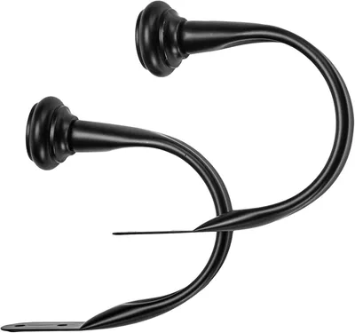 Immagine prodotto di Set di 2 supporti per tende - Ganci decorativi da parete per tende - Metallo con elemento decorativo