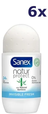 Produktbild von 6x Sanex Deo Roll-on – Bamboo Invisible Fresh 50 ml