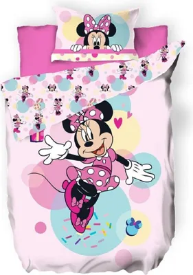 Produktbild von Disney Minnie Maus Kinder-Bettwäsche Set 140x200cm, 65x65 cm