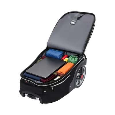 Image de Sac à dos trolley, sac à dos pour ordinateur portable avec roulettes, sac à dos pour bagages à main, noir, 33*25*49cm