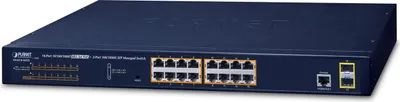 Produktbild von Planet GS-4210-16P2S - Managed - L2/L4 - Gigabit Ethernet (10/100/1000) - Power over Ethernet (PoE) - Rack-Einbau - 1U