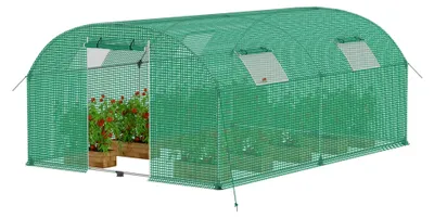 Produktbild von Foliengewächshaus 3x4 m mit 12 m² und 4 Fenstern für Anzucht und Pflanzenzucht