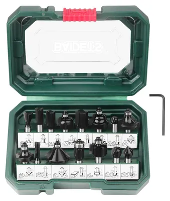 Image de Ensemble de fraises de 15 pièces pour le bois, avec un collet de 8 mm, en carbure de tungstène, pour machines de rabotage