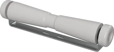 Image de Rouleau de quille en polyuréthane avec support y compris les embouts aide à la mise à l'eau des remorques de bateaux galvanisé SUPROD, 400 mm (+ EC), gris