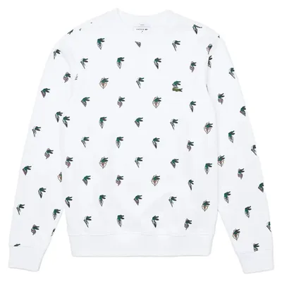 Produktbild von Uni-Pullover Lacoste SH0406 aus weißer Baumwolle mit Logo XXL