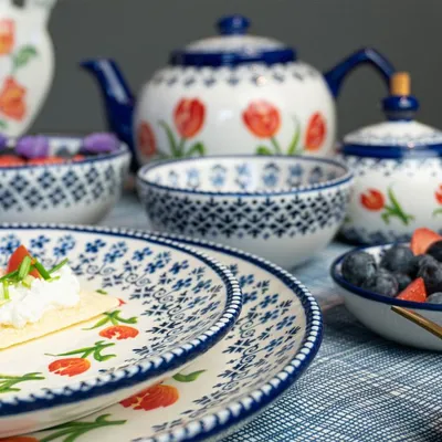Productafbeelding van Heinen Delfts Blauw – Melkkannetje, oranje tulp